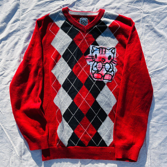(M) “Cat” Argyle Sweater