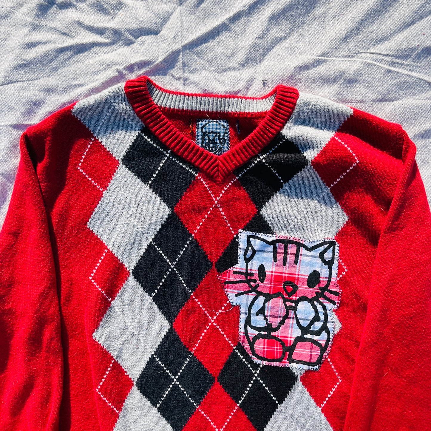 (M) “Cat” Argyle Sweater